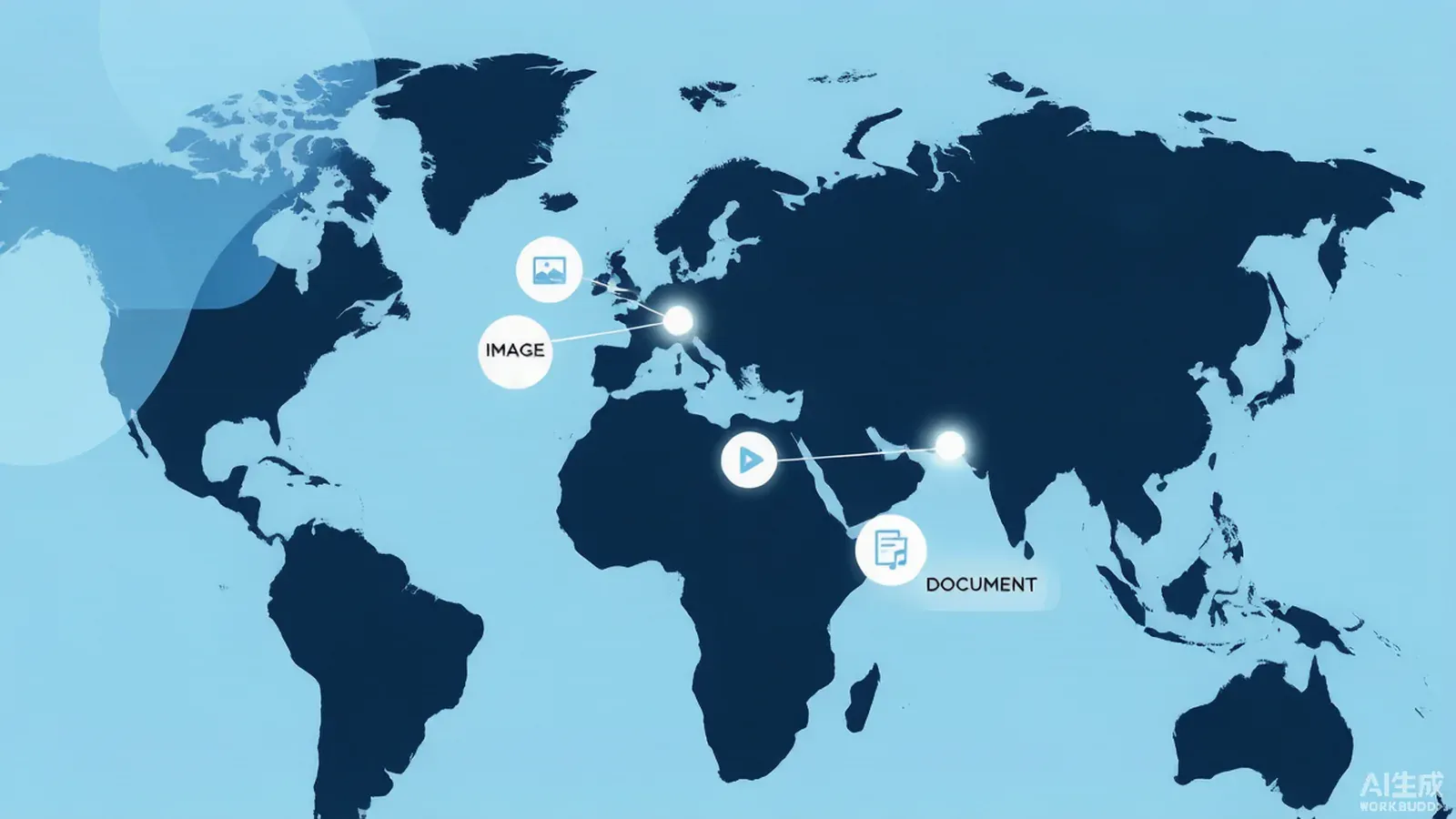 A stylized world map marking the EU, New York, India and China as 2026 AI disclosure jurisdictions