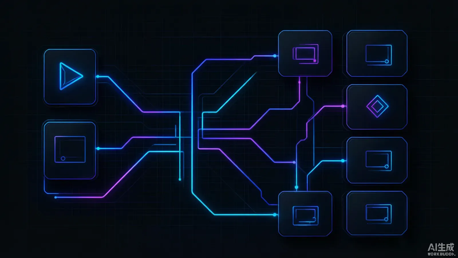 Abstract control panel routing video jobs to different engine tiles