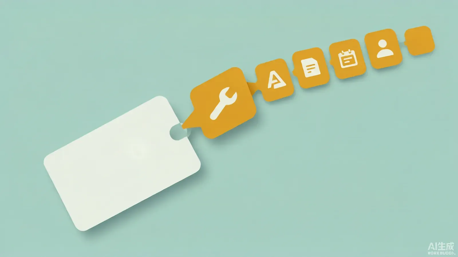 A media file card connected to a chain of small metadata tags representing its production record