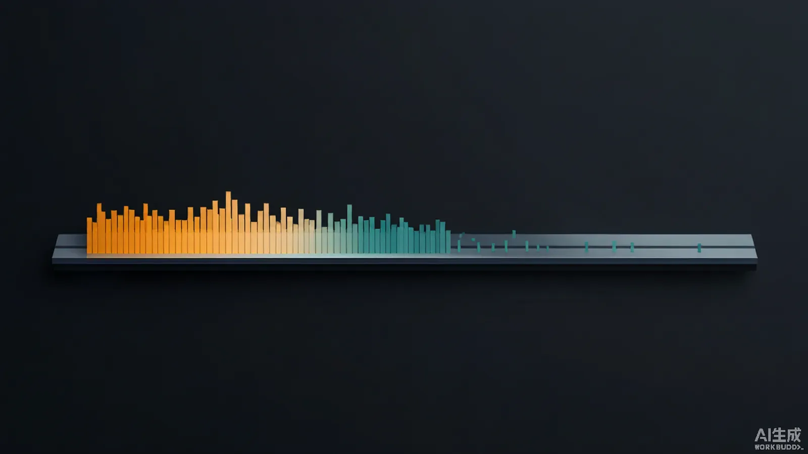 Timeline with interaction bars densely clustered at the start and thinning into a long sparse tail